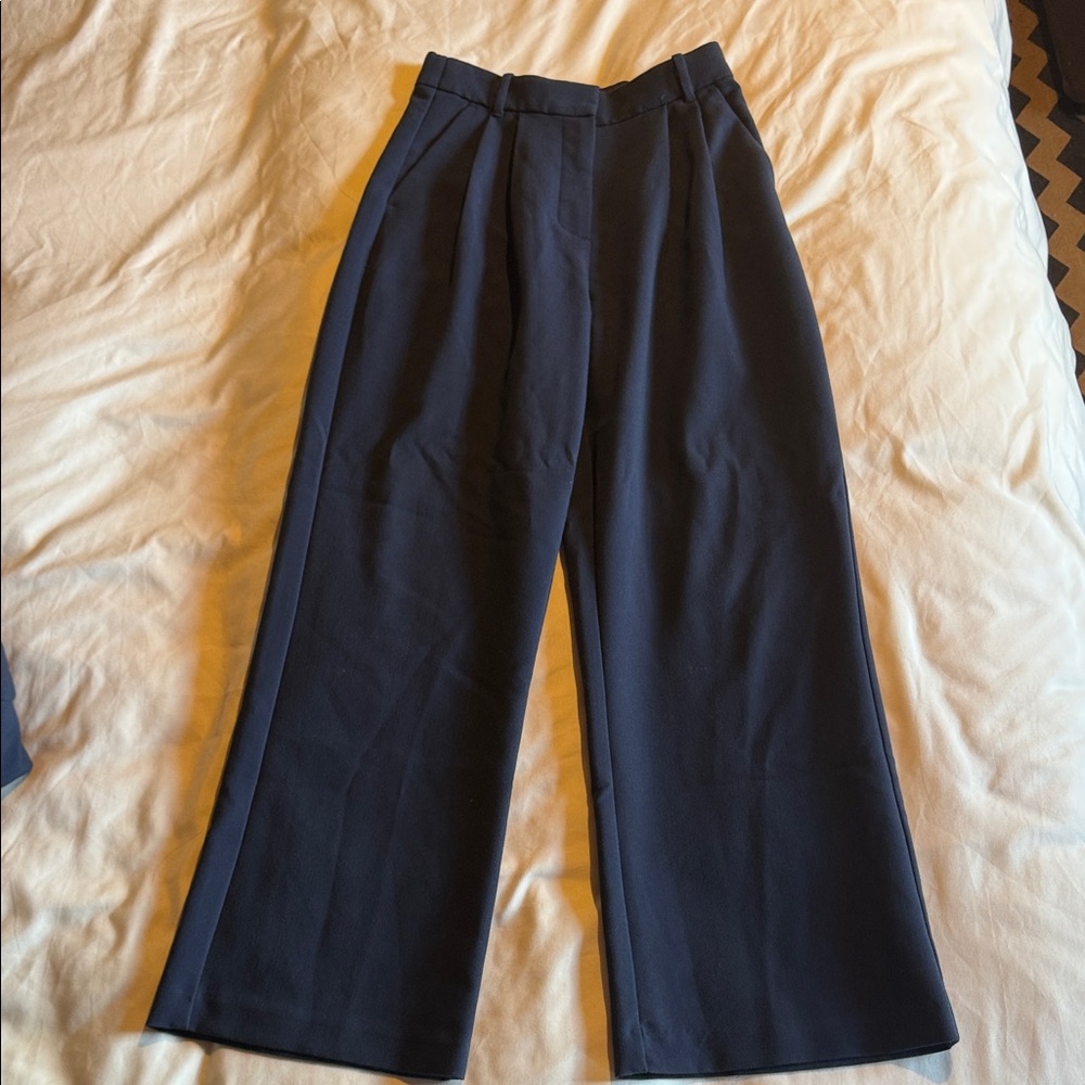 Abercrombie Navy Wide-Leg Trousers